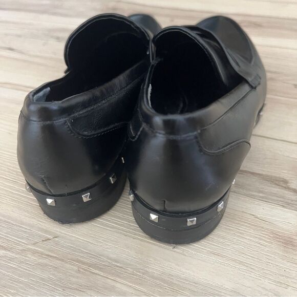 Charles David Black faux leather loafers with studs Size 7.5 - Picture 4 of 6